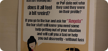 Decorative cartoonized image of flowers with a Toronto city background.